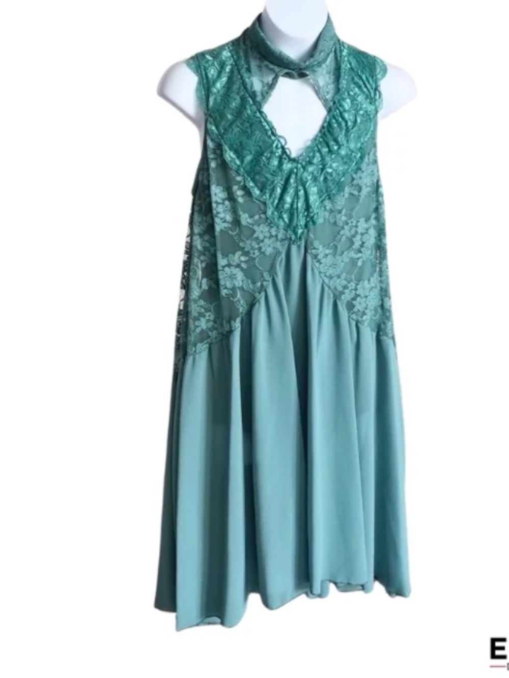 WEISMAN SAGE GREEN WITH LACE DANCE ONE PIECE Dress/Leotard SIZE Large Child